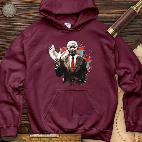 Nelson Mandela Dove Hoodie Maroon / S