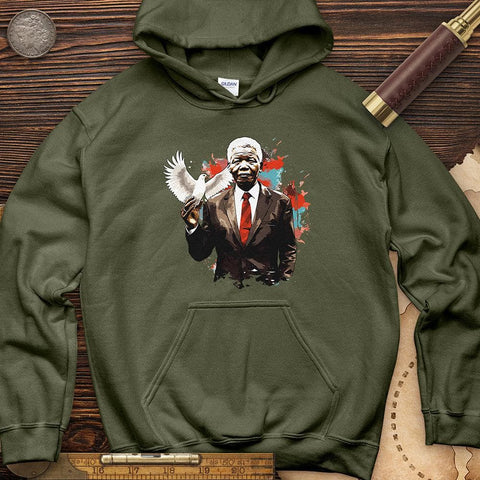 Nelson Mandela Dove Hoodie Military Green / S