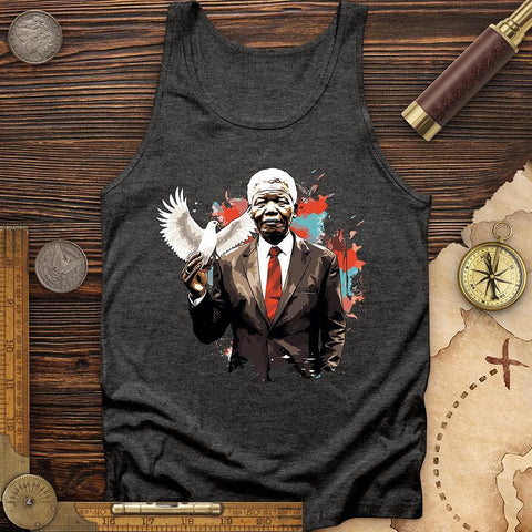 Nelson Mandela Dove Tank Charcoal Black TriBlend / XS