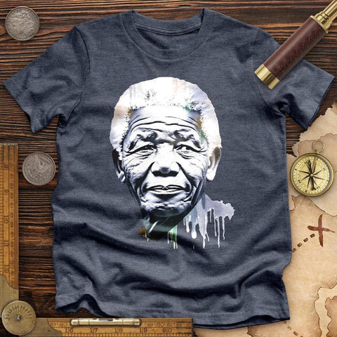 Nelson Mandela High Quality Tee Heather Navy / S