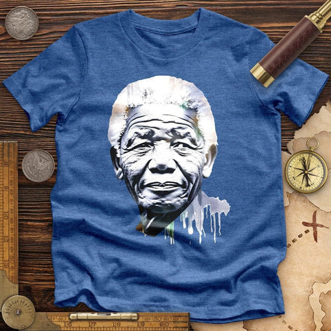 Nelson Mandela High Quality Tee Heather True Royal / S