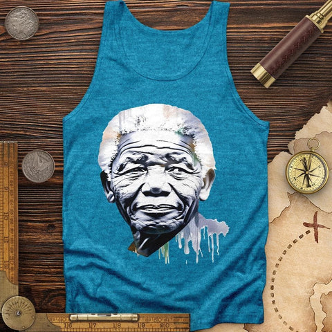 Nelson Mandela Tank Aqua TriBlend / XS