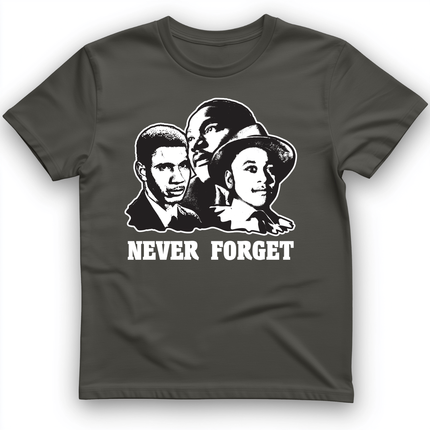 Never Forget Collage T-Shirt Charcoal / S