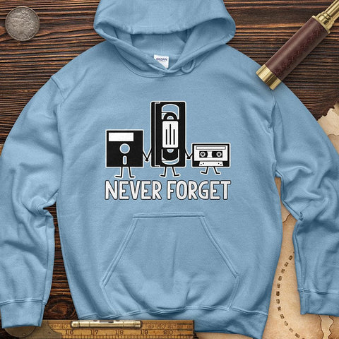 Never Forget Hoodie Light Blue / S