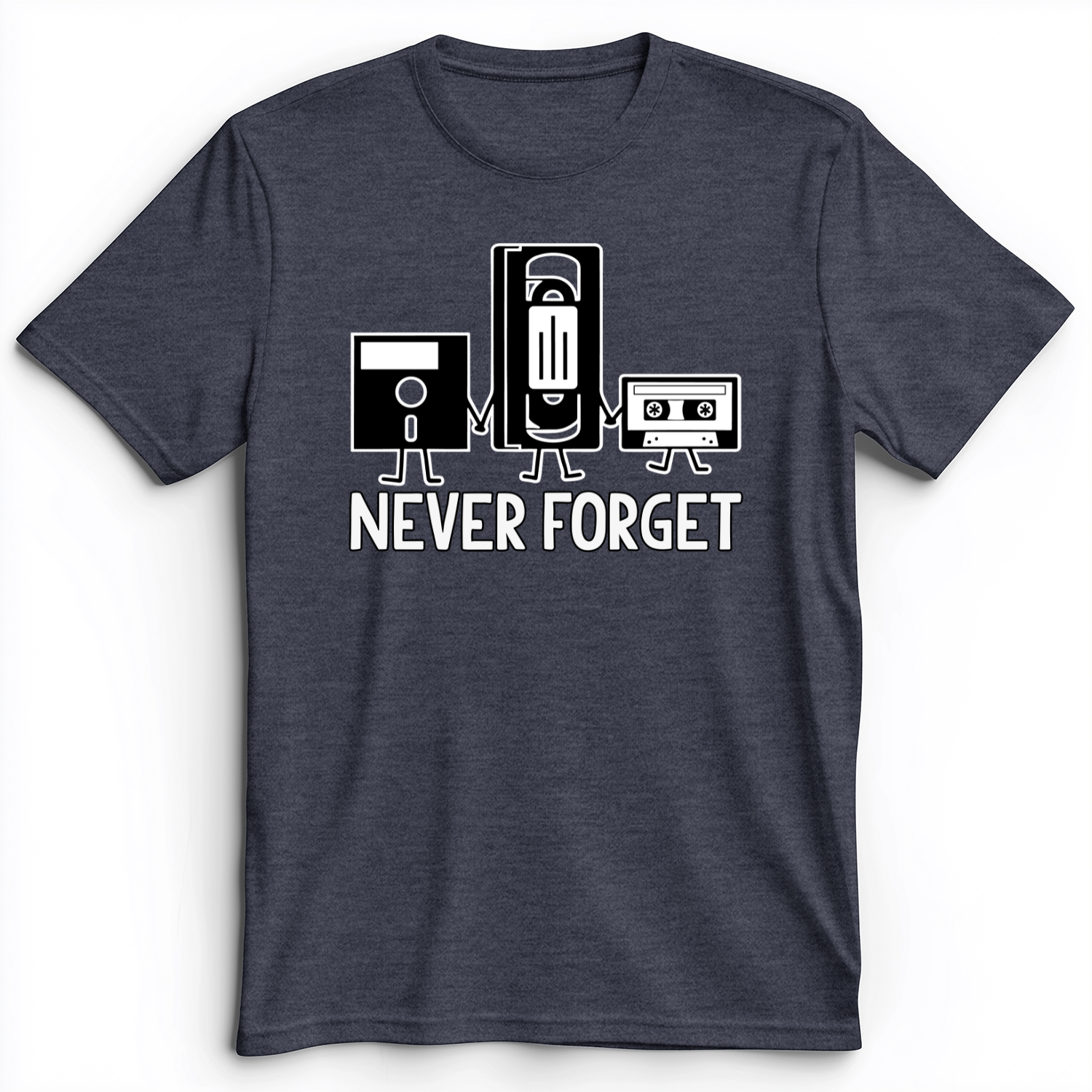 Never Forget Premium Tee Heather Navy / S