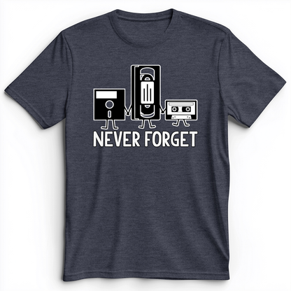 Never Forget Premium Tee Heather Navy / S