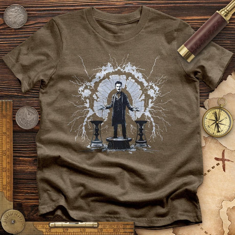 Nikola Tesla High Quality Tee Heather Olive / S