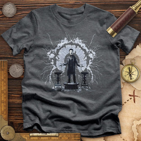 Nikola Tesla High Quality Tee Dark Grey Heather / S