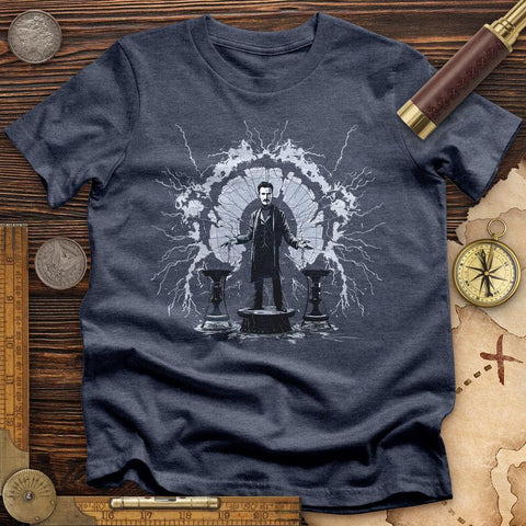 Nikola Tesla High Quality Tee Heather Navy / S