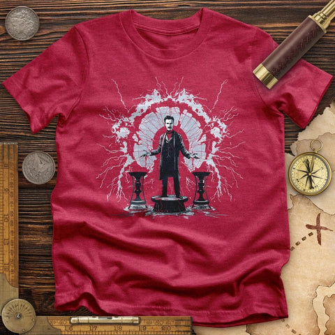 Nikola Tesla High Quality Tee Heather Red / S