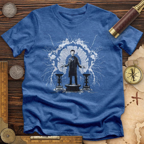 Nikola Tesla High Quality Tee Heather True Royal / S