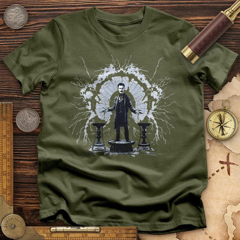 Nikola Tesla T-Shirt Military Green / S