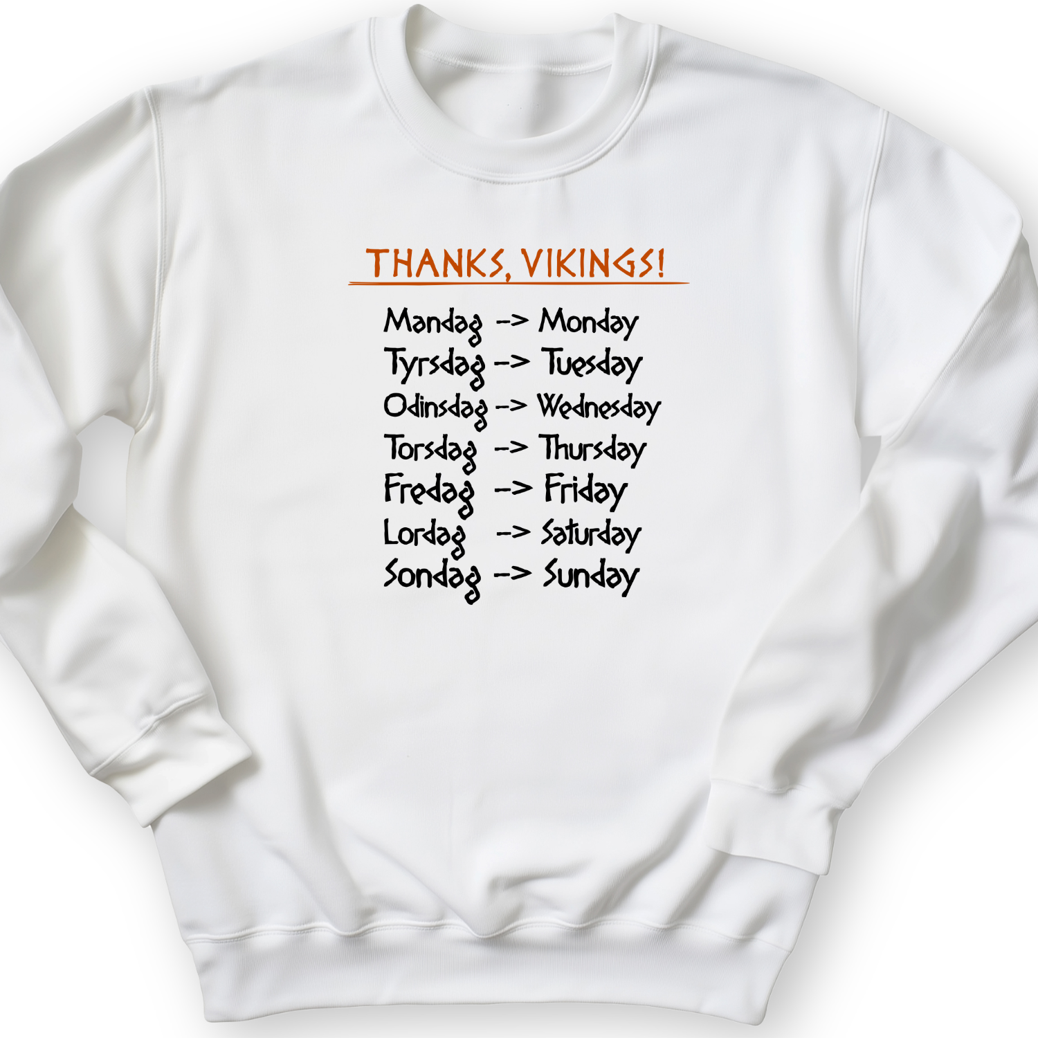Nordic Gods Days Of The Week Crewneck White / S