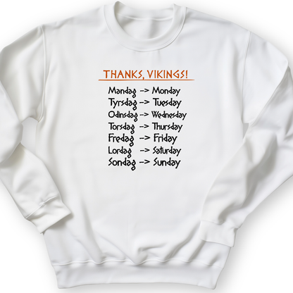 Nordic Gods Days Of The Week Crewneck White / S