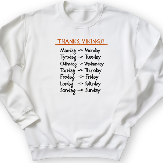 Nordic Gods Days Of The Week Crewneck White / S