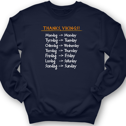 Nordic Gods Days Of The Week Crewneck Navy / S