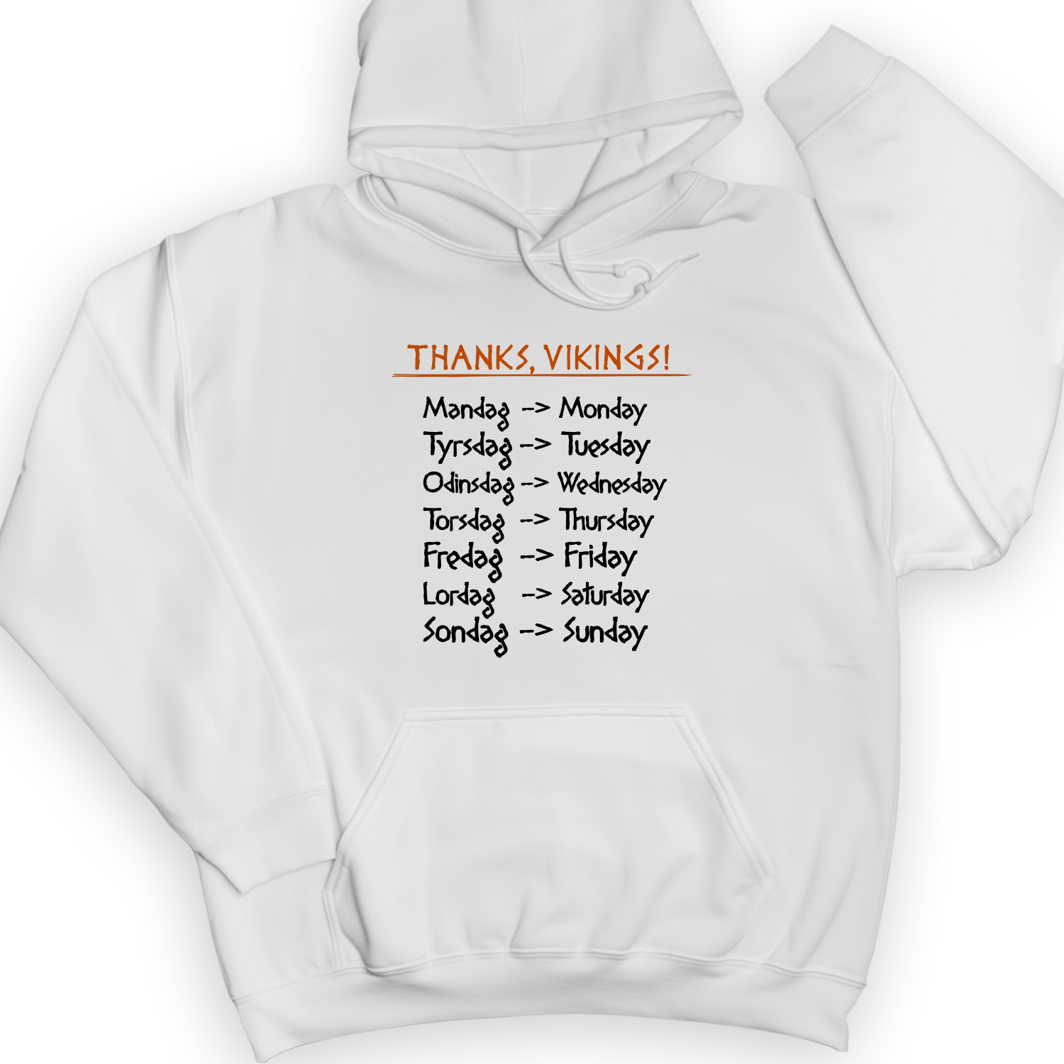 Nordic Gods Days Of The Week Hoodie White / S