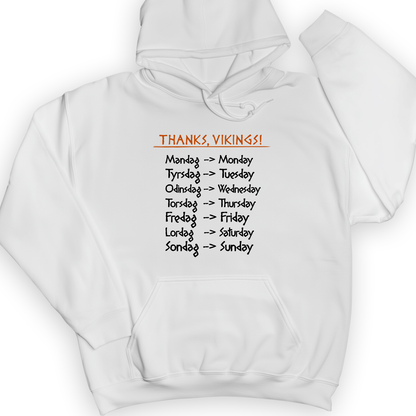 Nordic Gods Days Of The Week Hoodie White / S