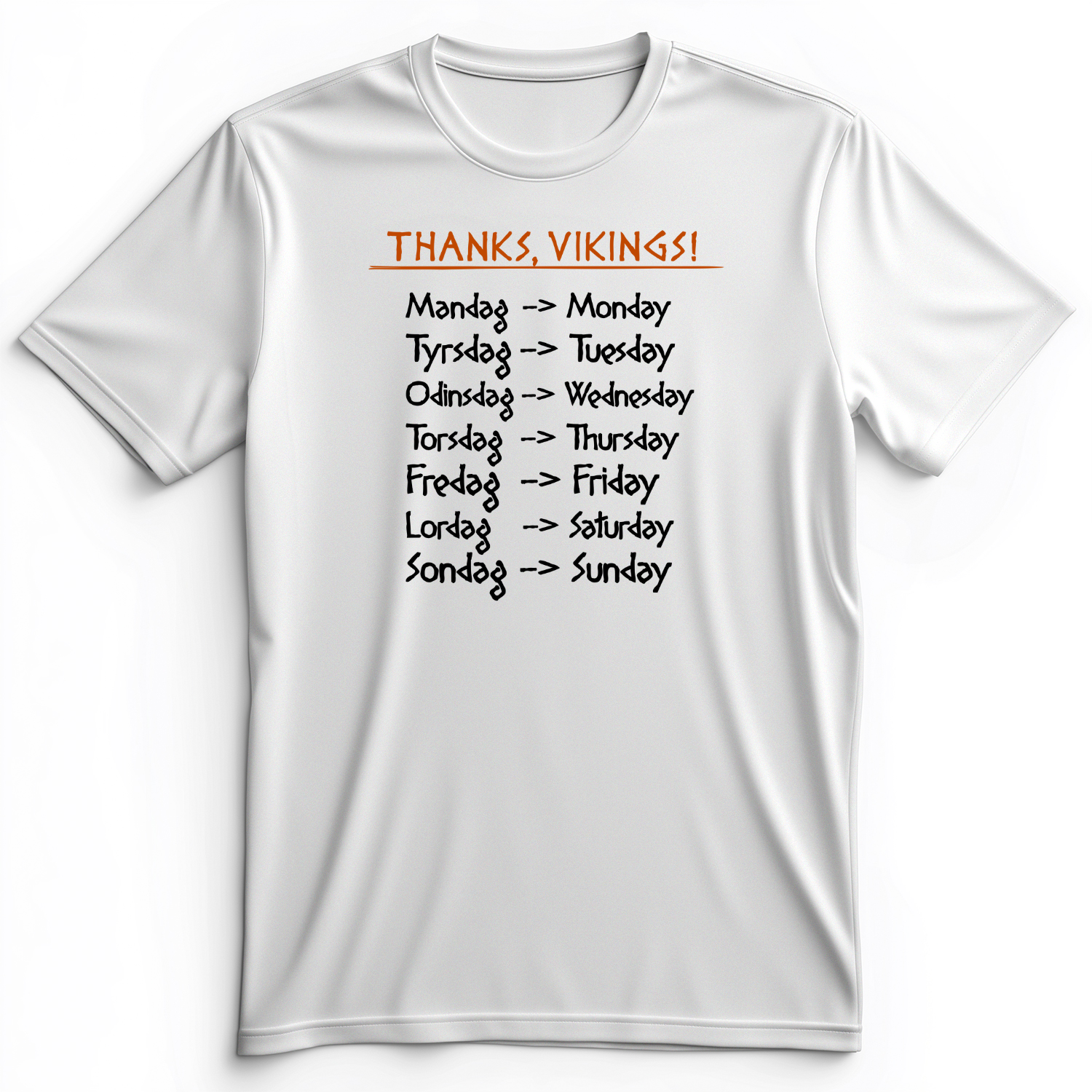 Nordic Gods Days Of The Week Premium Tee White / S