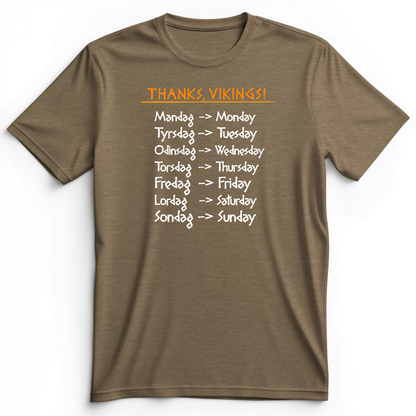 Nordic Gods Days Of The Week Premium Tee Heather Olive / S