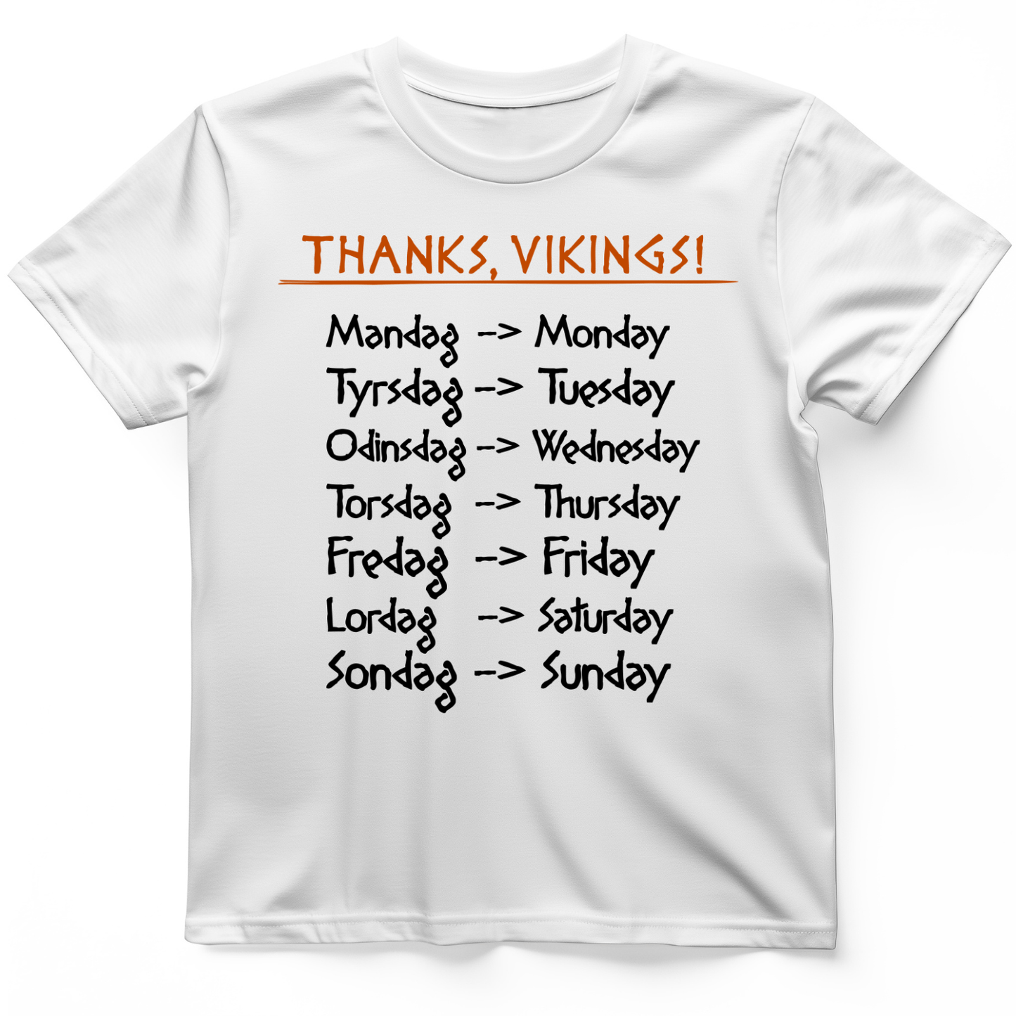 Nordic Gods Days Of The Week T-Shirt White / S