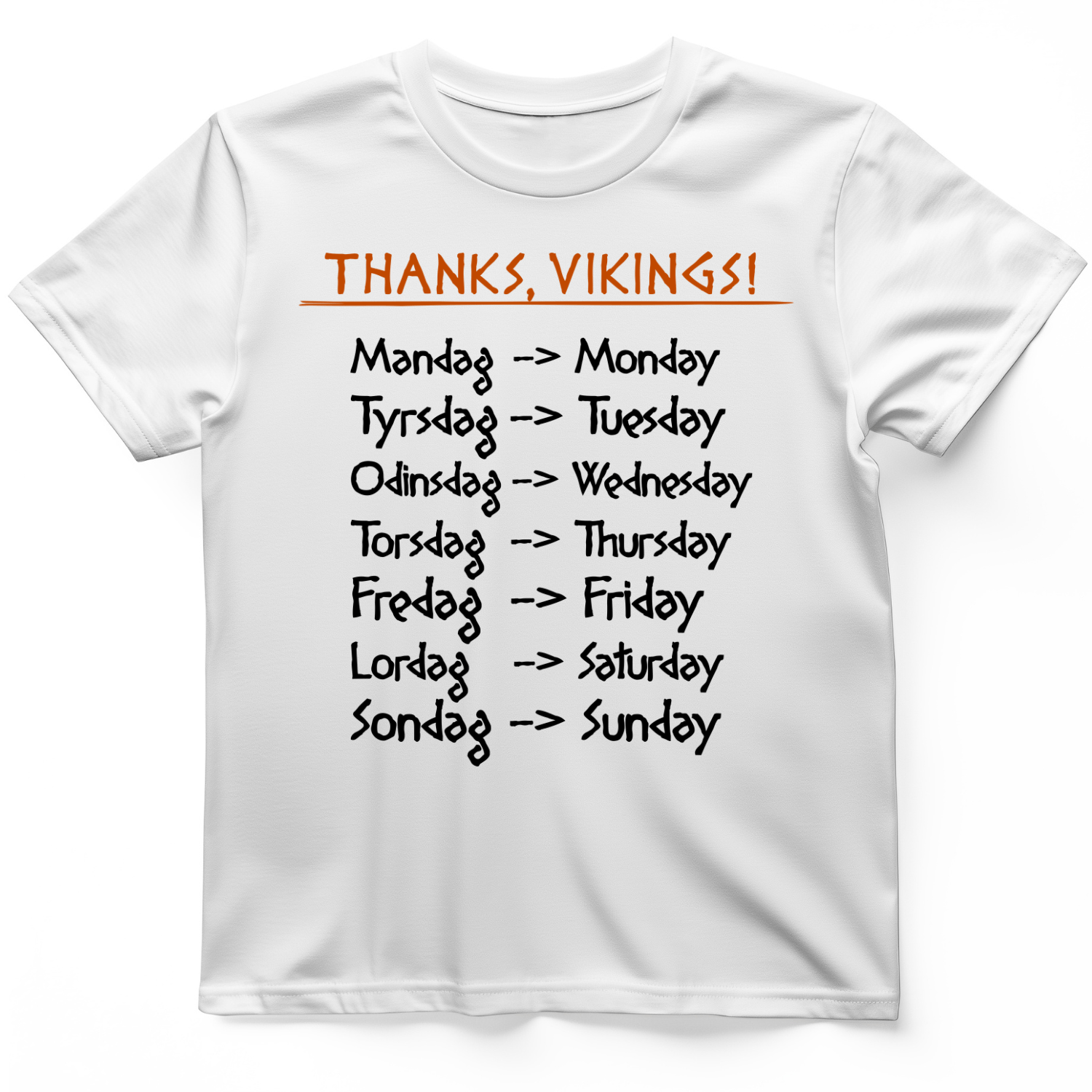 Nordic Gods Days Of The Week T-Shirt White / S