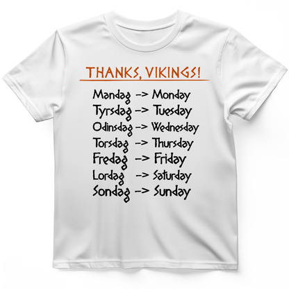 Nordic Gods Days Of The Week T-Shirt White / S