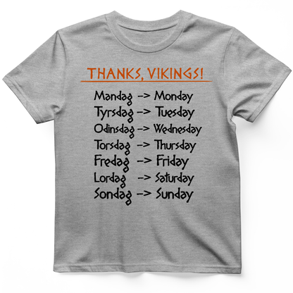 Nordic Gods Days Of The Week T-Shirt Sport Grey / S
