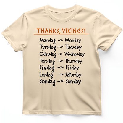 Nordic Gods Days Of The Week T-Shirt Natural / S