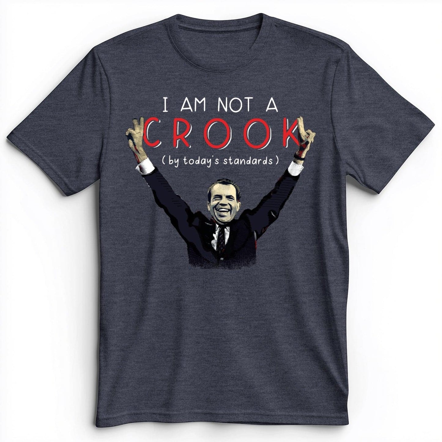 Not a Crook Premium Tee Heather Navy / S