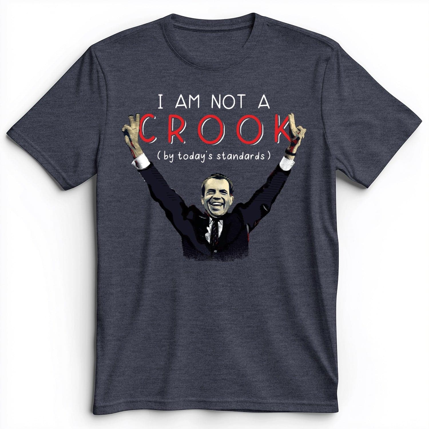 Not a Crook Premium Tee Heather Navy / S