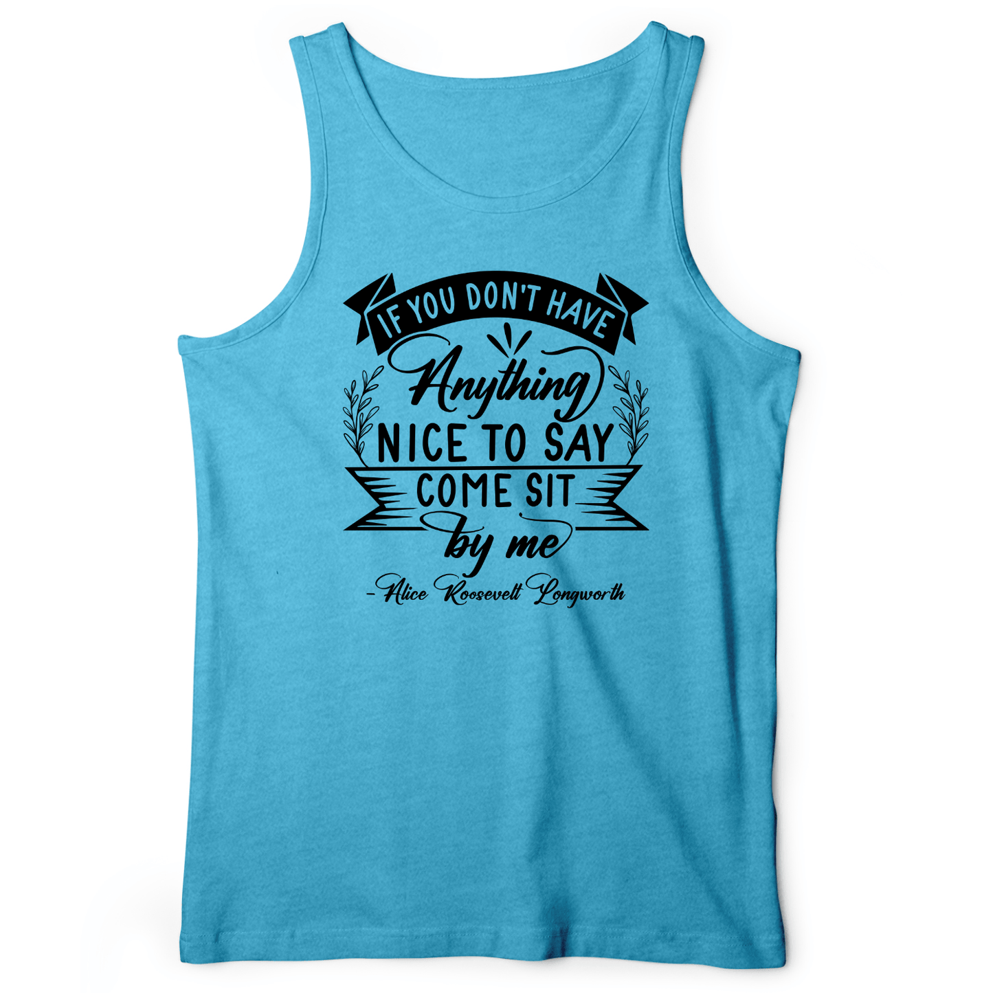 Nothing Nice To Say Tank Aqua TriBlend / XS