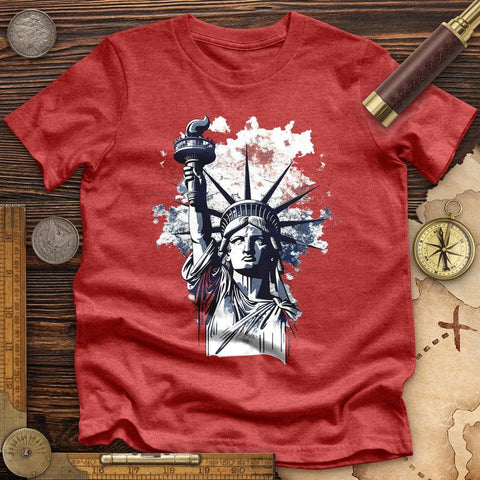 NYC Statue Of Liberty High Quality Tee Heather Red / S