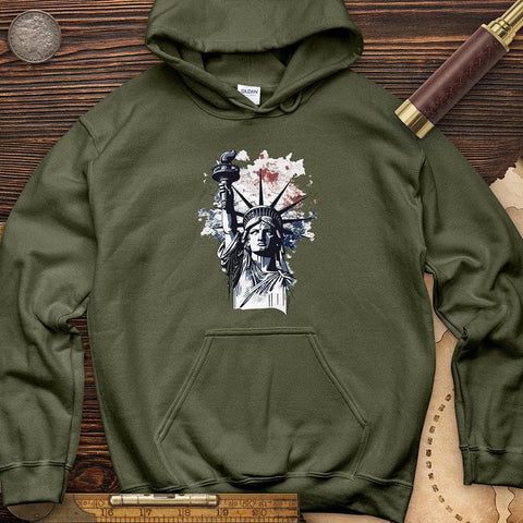 NYC Statue Of Liberty Hoodie Military Green / S