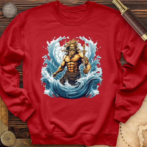 Ocean God Crewneck Red / S