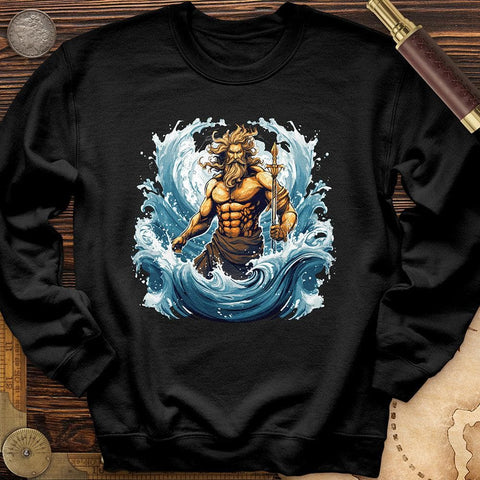 Ocean God Crewneck Black / S