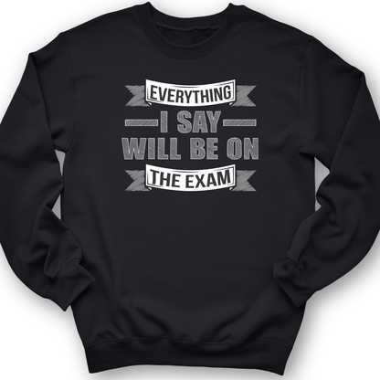 On The Exam Crewneck Black / S