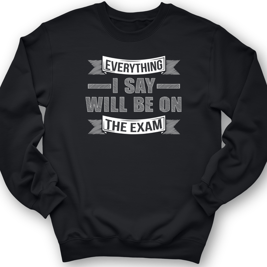 On The Exam Crewneck Black / S