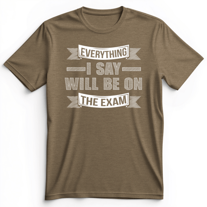 On The Exam Premium Tee Heather Olive / S