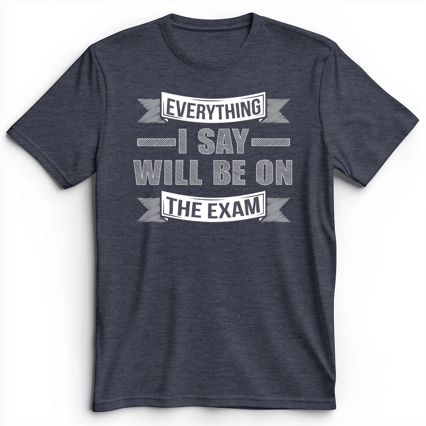 On The Exam Premium Tee Heather Navy / S