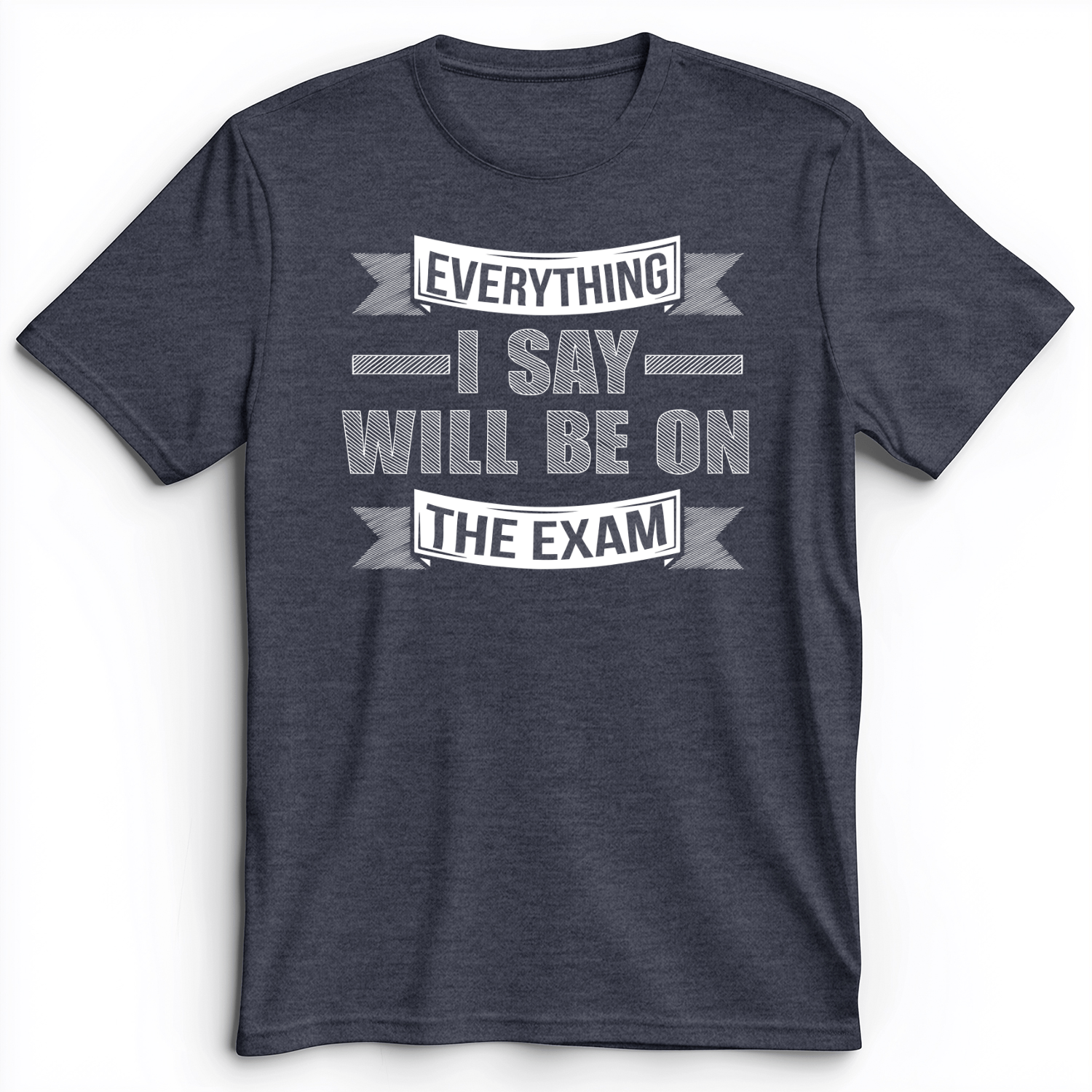 On The Exam Premium Tee Heather Navy / S