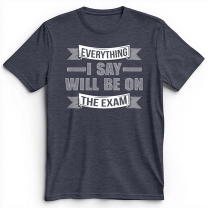 On The Exam Premium Tee Heather Navy / S