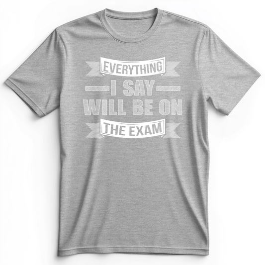 On The Exam Premium Tee Athletic Heather / S