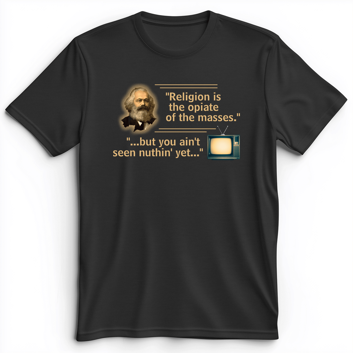 Opiate Of Masses Premium Tee Dark Grey Heather / S