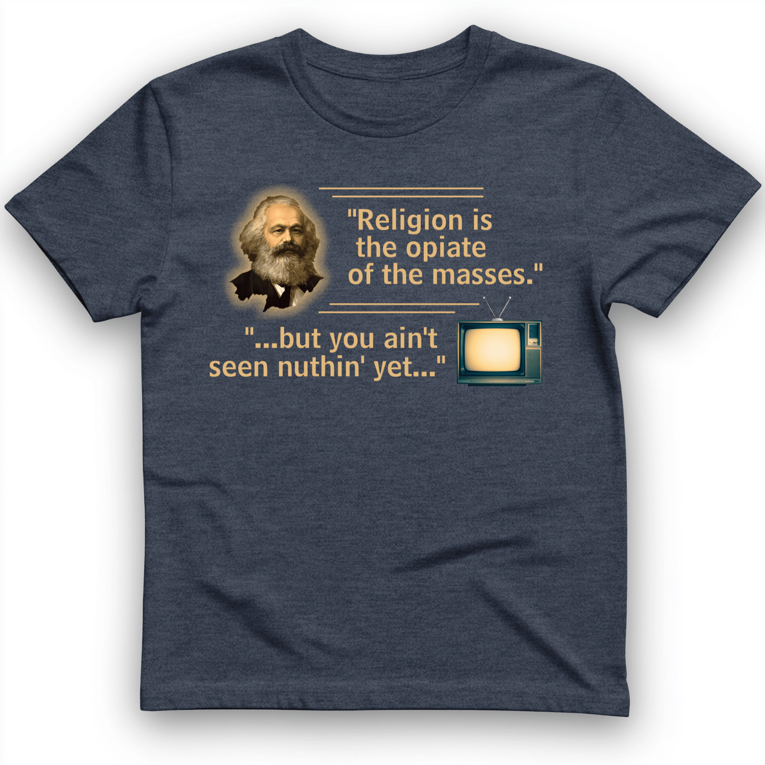 Opiate of Masses T-Shirt Heather Navy / S