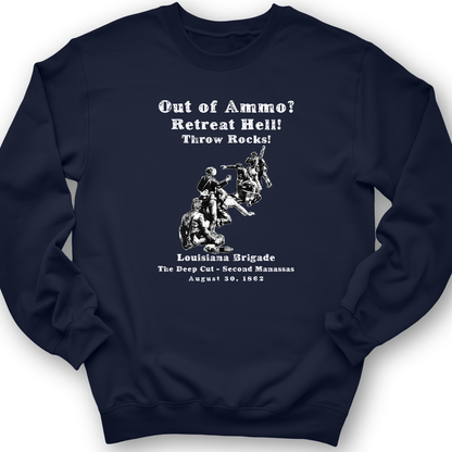 Out Of Ammo Throw Rocks Crewneck Navy / S