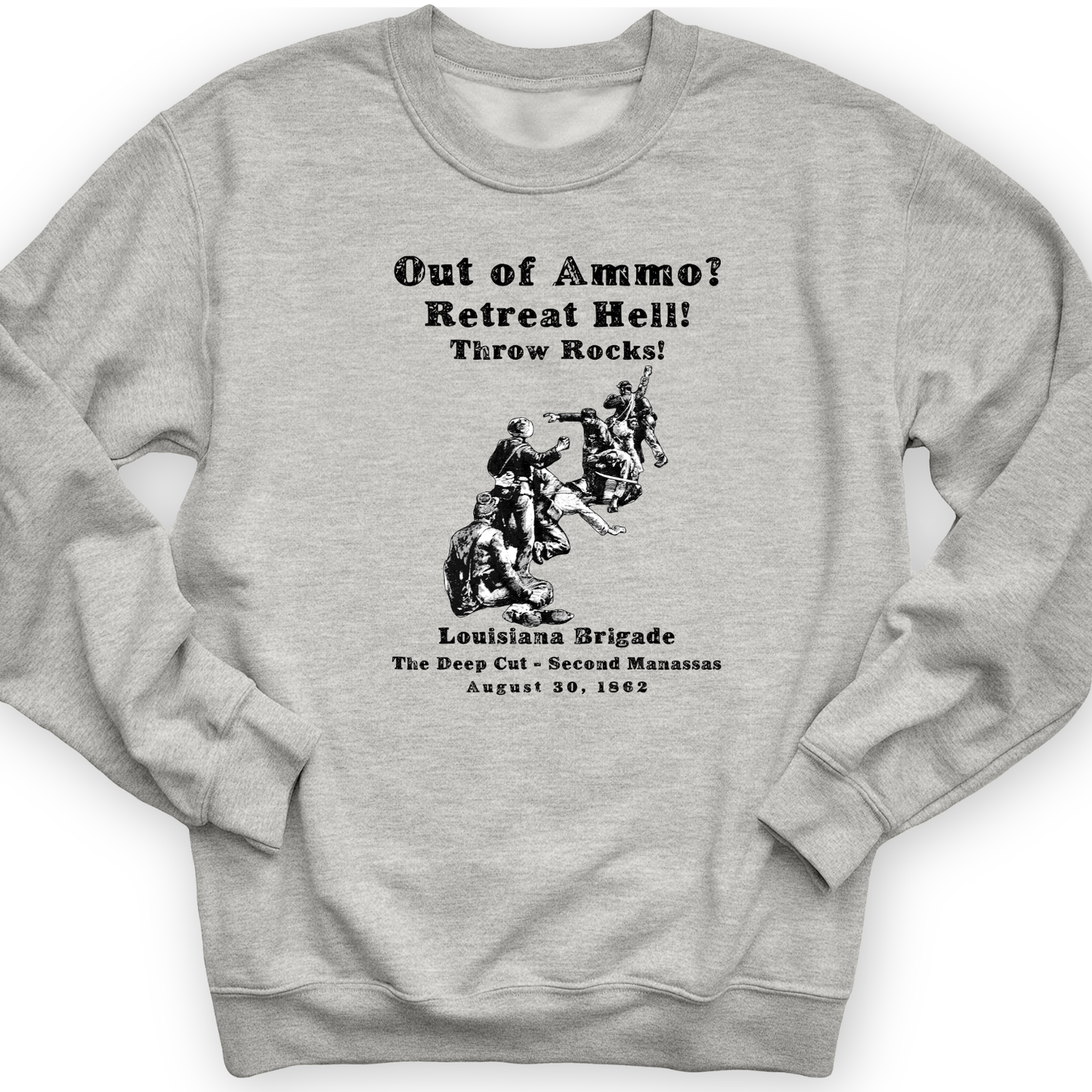 Out Of Ammo Throw Rocks Crewneck Sport Grey / S