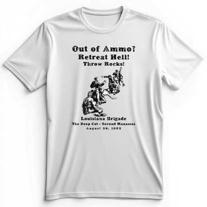 Out Of Ammo Throw Rocks Premium Tee White / S