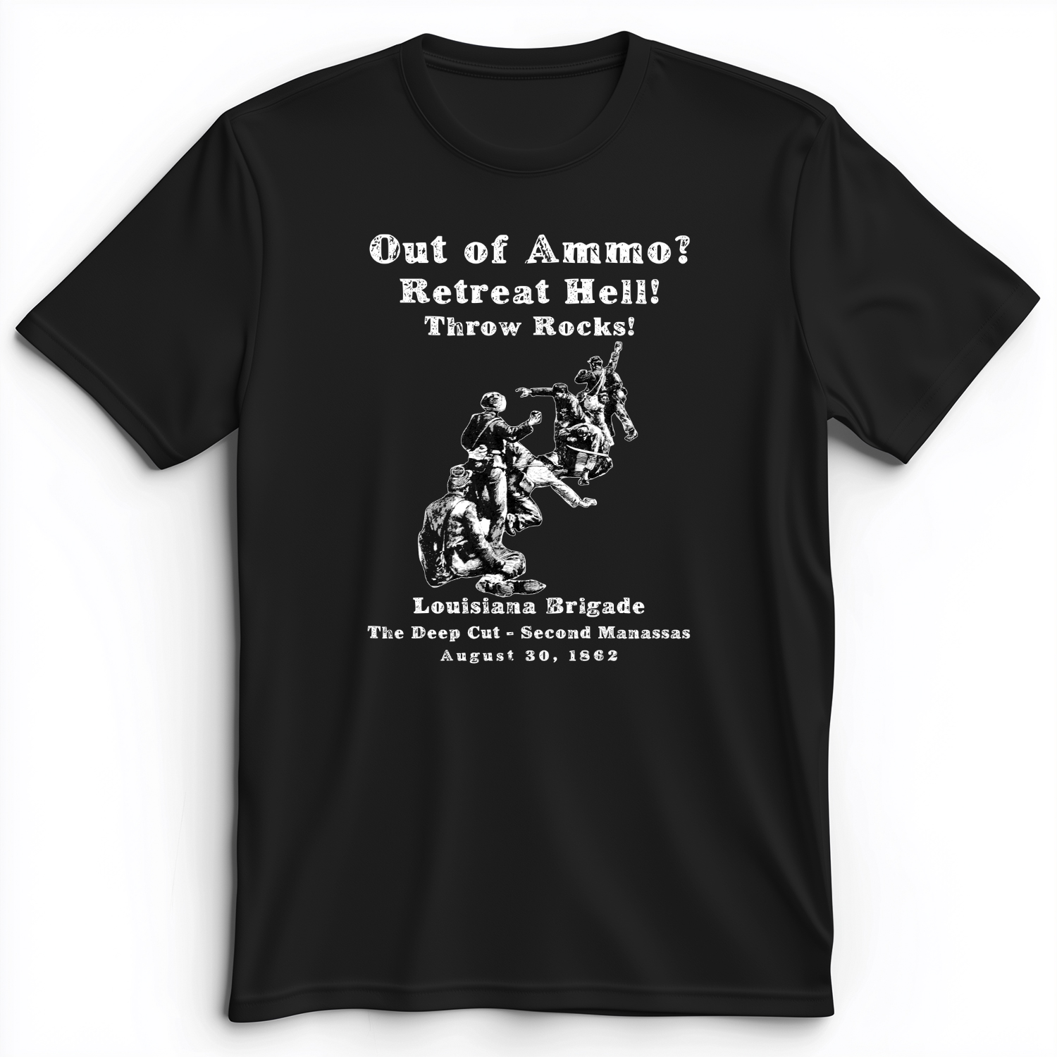 Out Of Ammo Throw Rocks Premium Tee Black / S
