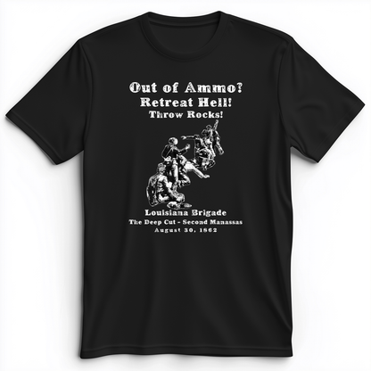 Out Of Ammo Throw Rocks Premium Tee Black / S